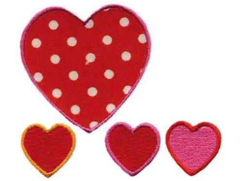 Applicatie Hartjes Rood/Roze 4stuks