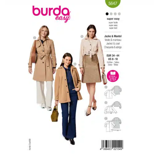 Burda Patroon 5647 - Jas en Mantel in Variaties