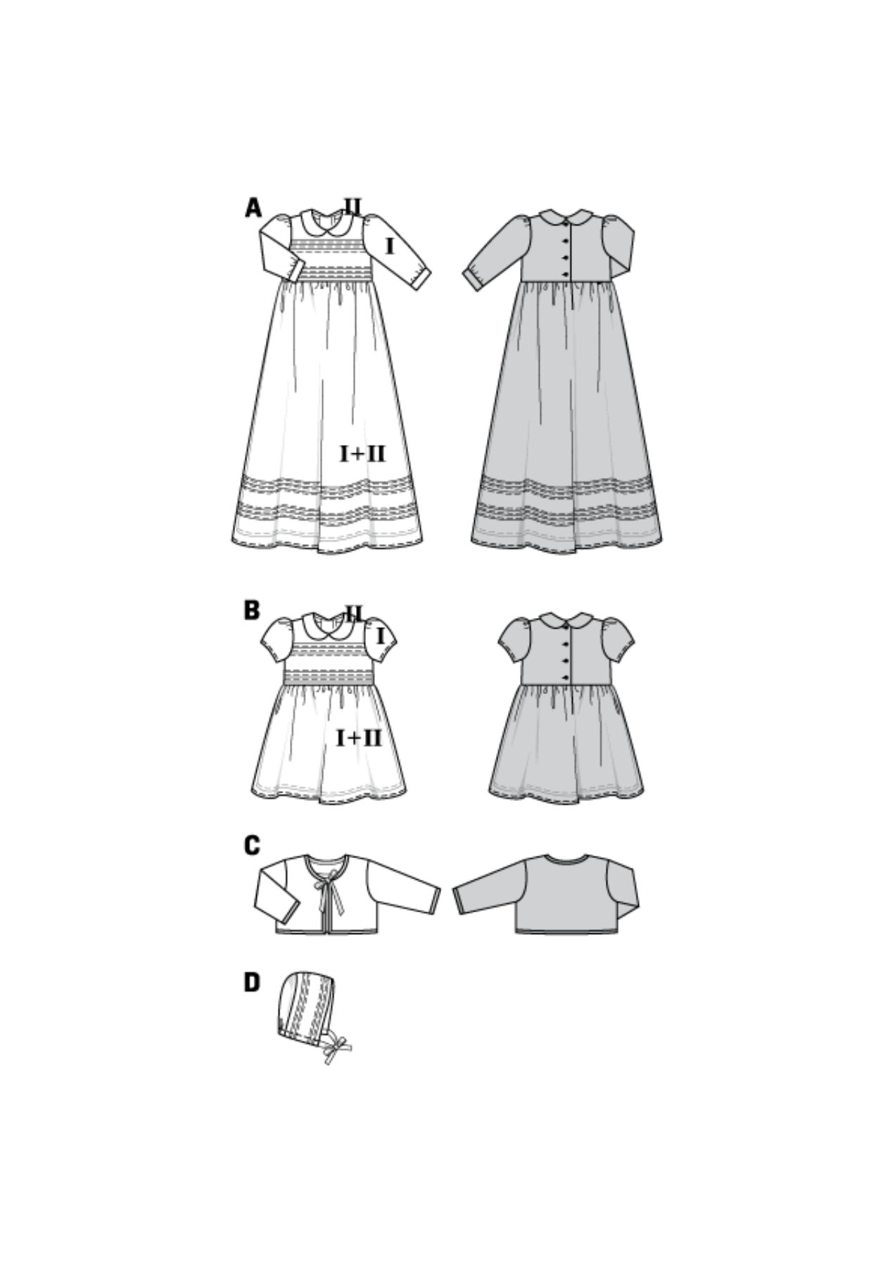 Burda Patroon 9804 - Doopjurk in variaties, vest en hoed