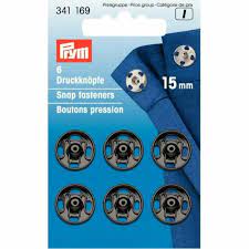 Prym Opnaaidrukkers Zwart 15mm 6stuks