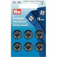 Prym Opnaaidrukkers Zwart 15mm 6stuks