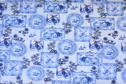 Stof Katoen Holland Print met RWB Strikje