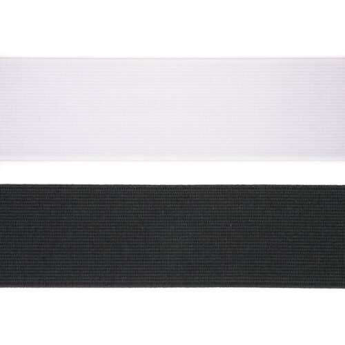 Plat Elastiek Wit/Zwart