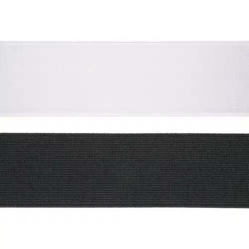 Plat Elastiek Wit/Zwart