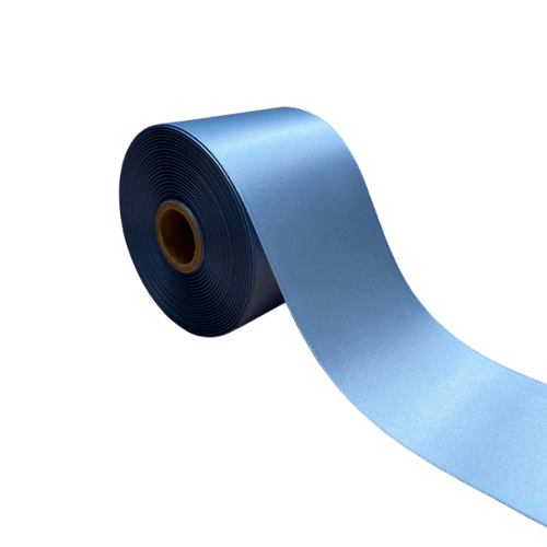 Satijn Lint Dubbelzijdig Blauw 70mm