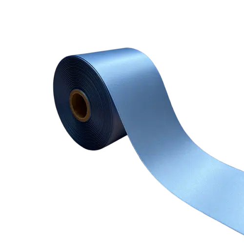 Satijn Lint Dubbelzijdig Blauw 70mm